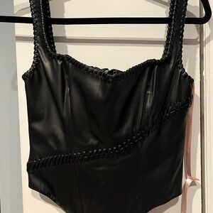 House of CB Black Faux Leather Corset